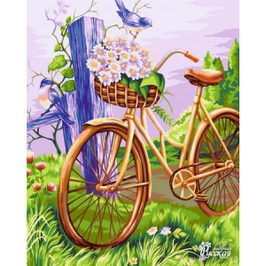 Картина по номерам "Велосипед с корзинкой"