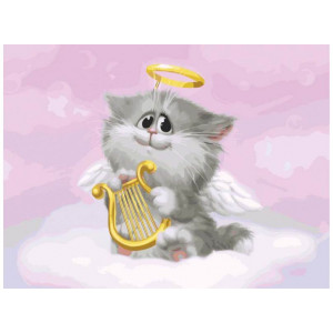 Картина по номерам "Котёнок-ангелочек"