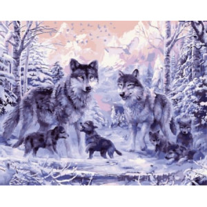 Картина по номерам "Ночные волки"