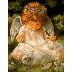 Картина по номерам "Ангел с кроликом"