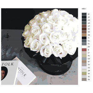 Картина по номерам "Білі троянди в коробці"