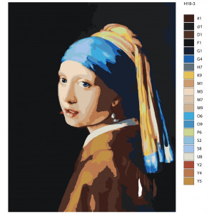 Картина по номерам "Ян Вермеєр, Дівчина з перловим сережкою"