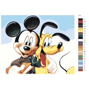 Картина по номерам "Микки Маус с другом"