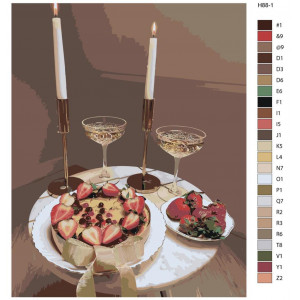 Картина по номерам "Натюрморт - Торт, свічки та келихи"