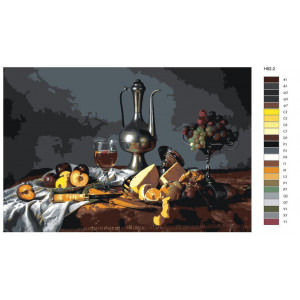 Картина по номерам "Натюрморт - Композиція з вином та фруктами"