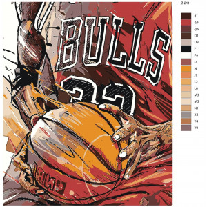 Картина по номерам "Баскетболист Скотти Пиппен.Chicago Bulls"