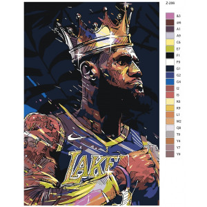 Картина по номерам "Баскетболист Джеймс Леброн. Lakers"
