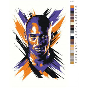 Картина по номерам "Баскетболіст Кобі Брайант. Lakers"