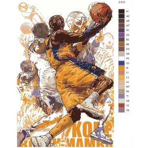 Картина по номерам "Баскетболіст Кобі Брайнат. Lakers"