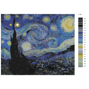 Картина по номерам "Ван Гог - зіркова ніч"