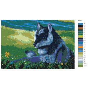 Картина по номерам "Волк в поле"
