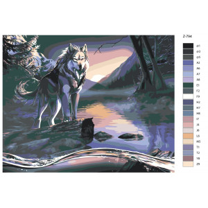 Картина по номерам "Вовк біля ставка"