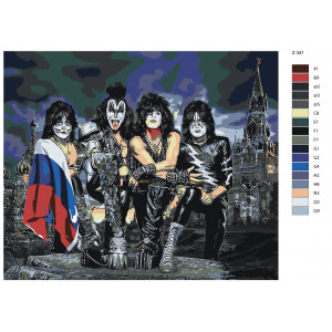 Картина по номерам "Рок группа Kiss"