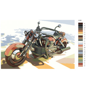 Картина по номерам "Байк-мотоцикл"