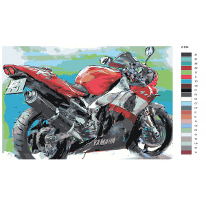 Картина по номерам "Спорт-Мотоцикл Yamaha"
