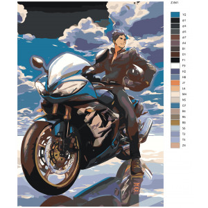 Картина по номерам "Хлопець на Спорт-Мотоциклі"