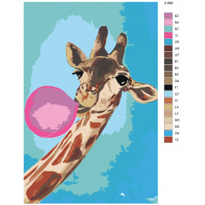 Картина по номерам "Жираф с жевачкой"