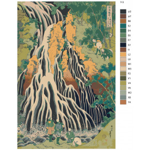 Картина по номерам "Репродукція Кацусики Хокусая - Водоспад"