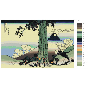 Картина по номерам "Репродукція Кацусики Хокусая-Мішима"
