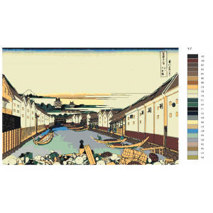 Картина по номерам "Репродукція Кацусікі Хокусая-Ніхонбаші міст в Едо"