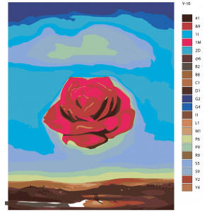 Картина по номерам "Репродукція Сальвадора Далі-Медитативна троянда"