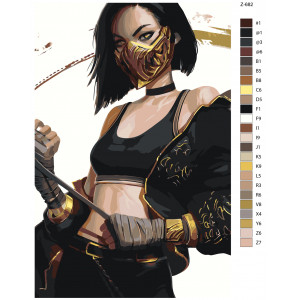 Картина по номерам "Меліна-Мортал Комбат(Mortal Combat)"