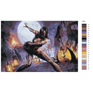 Картина по номерам "Меліна-Мортал Комбат(Mortal Combat)"