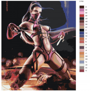 Картина по номерам "Міліна-Мортал Комбат(Mortal Combat)"