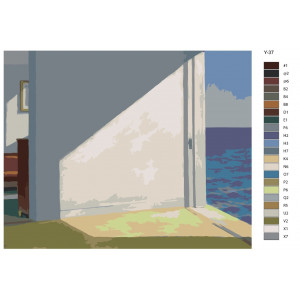 Картина по номерам "Репродукція Едварда Хопера-Кімната біля моря, 1951"