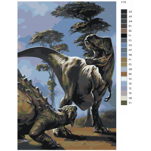 Картина по номерам "Тиранозавр - Динозаври"