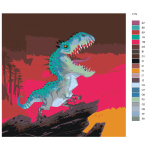 Картина по номерам "Тиранозавр АРТ - Динозавр"