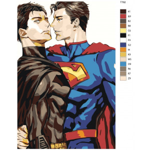 Картина по номерам "Бетмен и Супермен"
