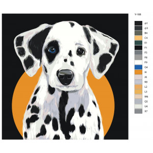Картина по номерам "Далматинец - щенок с гетерохромией. Собака"