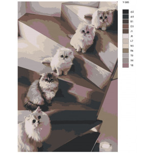 Картина по номерам "Милі кошенята на сходах"