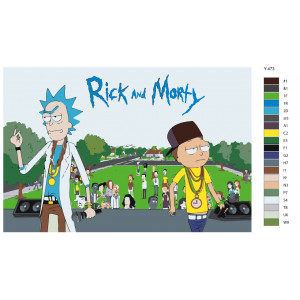 Картина по номерам "Рик и Морти спасение планеты. Мультсериал Рик и Морти"