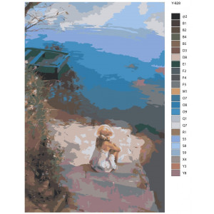 Картина по номерам "Репродукція картини Вісенте Ромеро Редондо - Яка сидить біля води"