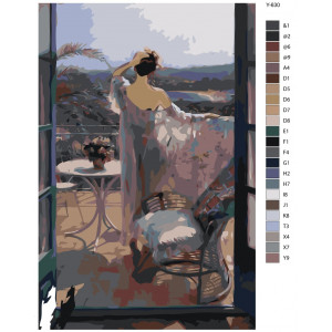 Картина по номерам "Репродукція картини Вісенте Ромеро Редондо - На терасі"