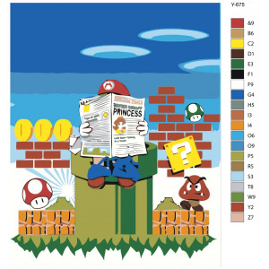 Картина по номерам "Super Mario (супер Марио). Марио справляет нужду"