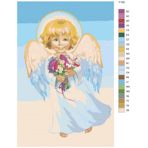 Картина по номерам "Ангелочек с цветами"