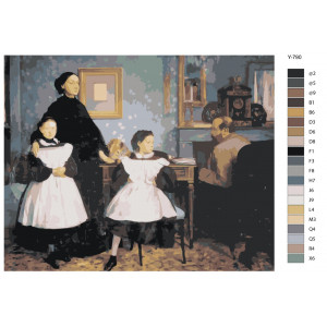 Картина по номерам "Репродукція картини - Портрет сім'ї Беллеллі. Едгар Дега"