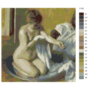 Картина по номерам "Репродукція картини – Після ванни. Едгар Дега"