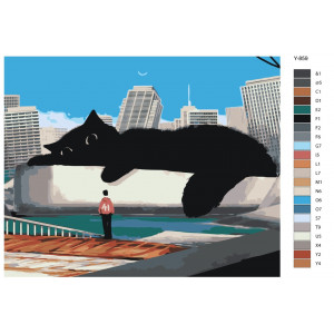 Картина по номерам "Чорний кіт"