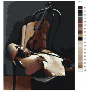 Картина по номерам "Скрипка, музыкальный инструмент"