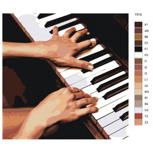 Картина по номерам "Пианино, музыкальный инструмент"