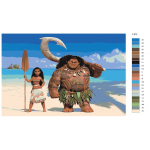 Картина по номерам "Моана Вайалики и Мауи. Мультфильм"