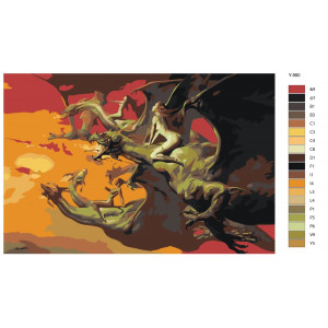Картина по номерам "Репродукція картина – Політ драконів. Борис Вальєхо (Валеджо)"