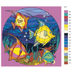 Картина по номерам "Підводний світ. Риби"