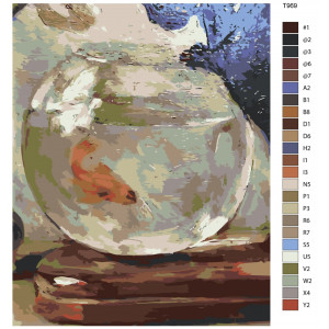 Картина по номерам "Золотая рыбка в аквариуме"