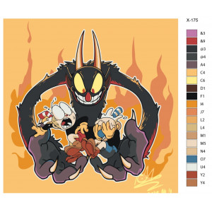 Картина по номерам "Шоу Чашека. Дьявол, Капхед и Магмен"