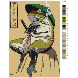 Картина по номерам "Лягушка самурай"